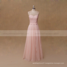 Front split peach chiffon bridesmaid dress